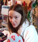 eve mouthing, 'stop taking these damn photos!'