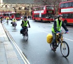 a line of bikes for a couple of laps of the square