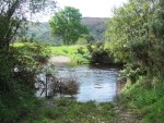 looking back across the River Caldew from the east side of the ford
