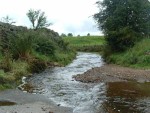 finally one emerges from the ford at the east end onto Cockhill Lane close to Colne Golf Course