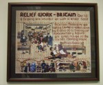 revealing how old the Friends Meeting House is, a picture on the wall, tells how victims of the Peterloo massacre were given refuge in the building. 

NB. This is one of 77 tapestry panels currently on show in the Quaker Tapestry Exhibition Centre at the Friends Meeting House, Kendal
For more information click here