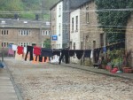 Todmorden, Lancashire or is it Yorkshire? It seems a confused town with both a Lancashire postal address and membership of Lancashire Cricket League, an Oldham postcode, a Rochdale telephone area code but is in the West Yorkshire local authority of Calderdale. What I do know is I was very impressed on first coming north to see washing hanging across the street in Hebden Bridge and in Todmorden in 2008 I saw that this wonderful tradition lives on.