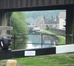 looking through the bridge at the locks